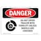 Signmission Safety Sign, OSHA Danger, 3.5" Height, 5" Width, Do Not Enter Trailer With Forklift, Landscape OS-DS-D-35-L-1136 - alternate 1